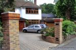 Driveway constructed using Clasico deco paver's set at 45 degree to property New brick pillars built with reinforcement for drive gates