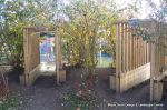 Timber tunnels built through the undergrowth for school nursery 