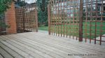 Soft wood deck with trellis screen for climbers and privacy  