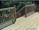 Timber decking, Balustrade and cladding, Timber steps were constructed for a drop of some 20 feet  