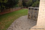 AFTER: New lawns installed and tumbled block paving in graphite grey 